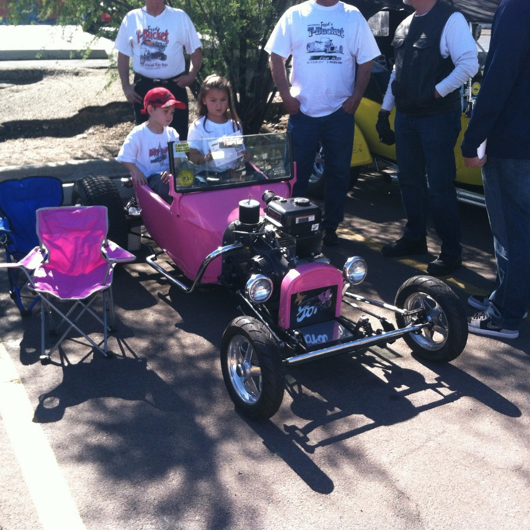 Pink for the Lady behind steering wheel